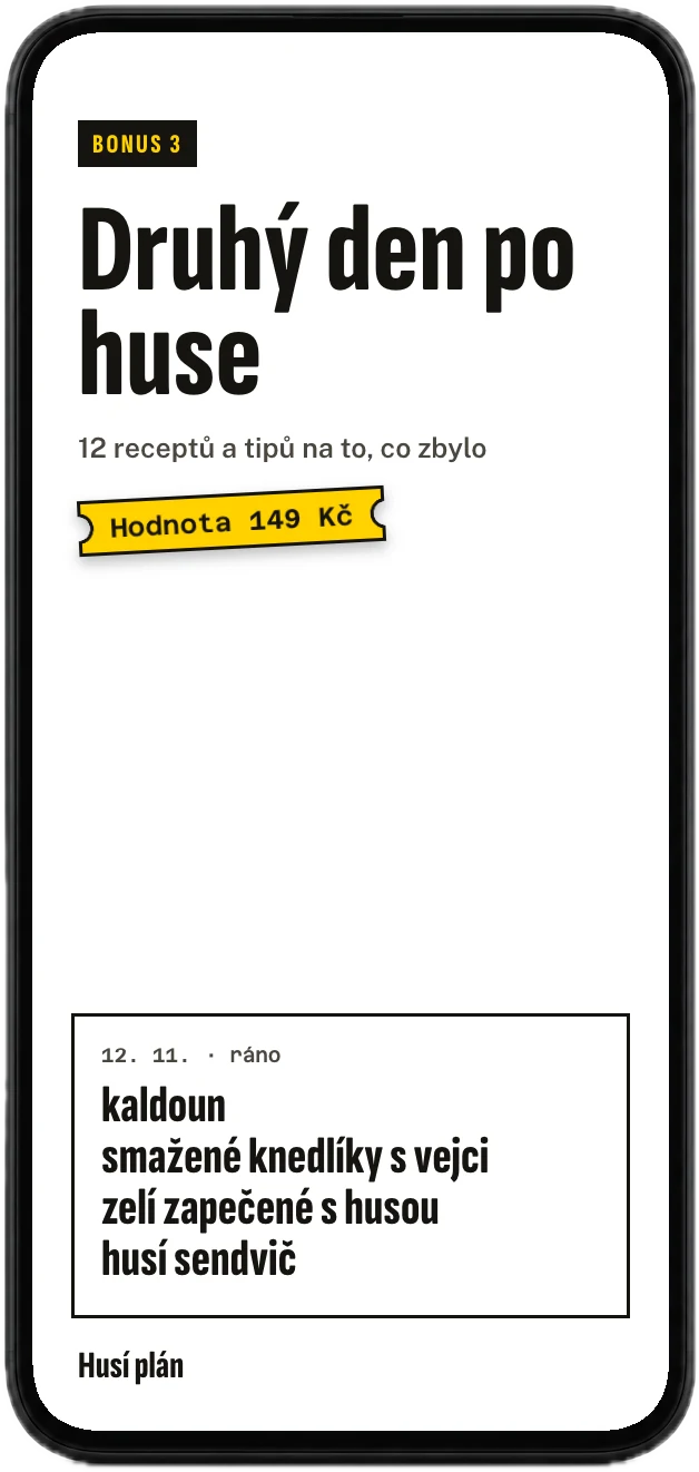 Obálka bonusu Druhý den po huse v mobilu